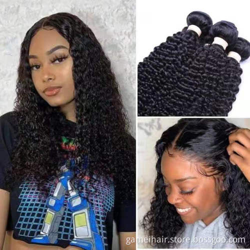 100% Unprocessed Virgin Human Hair Deep Wave Bundles Hot Selling Malaysian Cuticle Aligned Hair Human Extensions  Deep